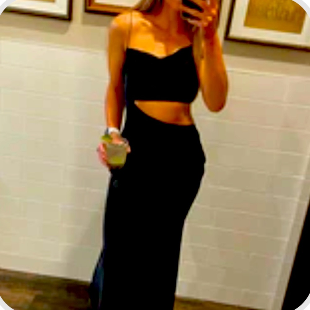 12th Tribe Biltmore Black Satin MIDI Dress